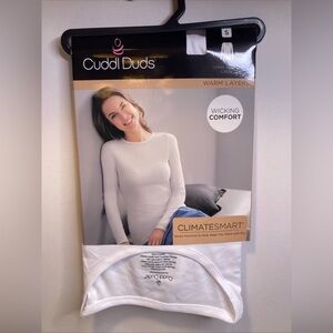 Cuddl Duds Women's White ClimateSmart Long Sleeve Crew Neck Top Size S NWT